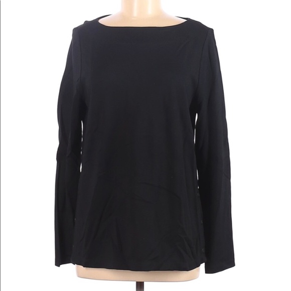 J. Jill Ponte Long Sleeve Top Size Medium Black - Picture 1 of 3